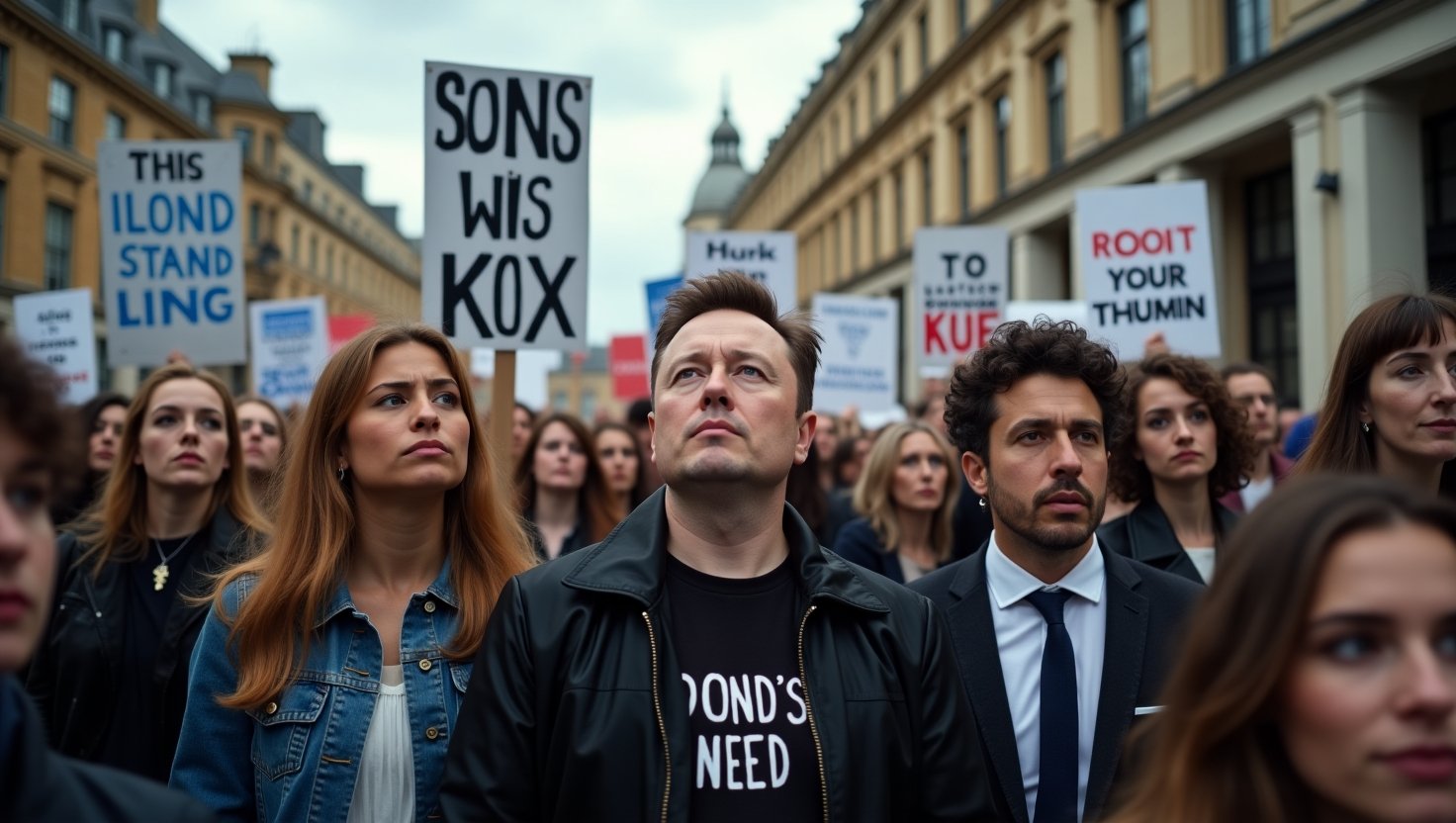 Elon Musk, UK Protest